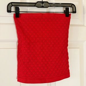 FREE PEOPLE TUBE TOP. XS/S STRETCHY MATERIAL. RED.